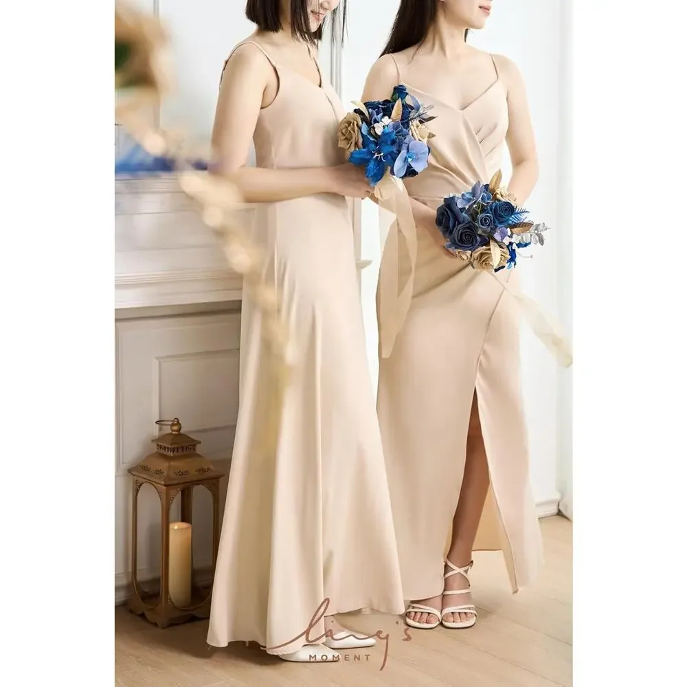 Ling's Moment Blue and Gold Bridesmaid Bouquet Set‎ of 4, Lilac Wedding Bouqu...